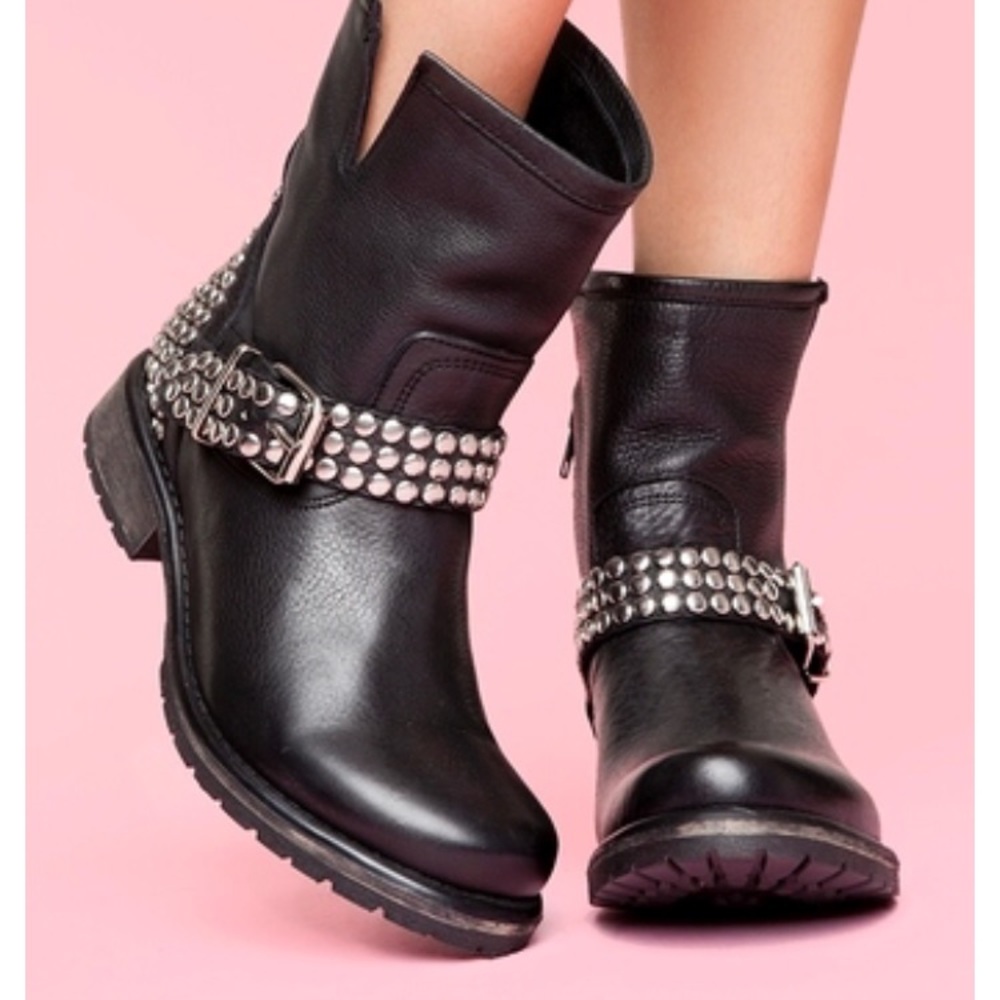 Steve Madden studded moto boot